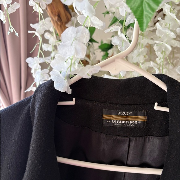 London Fog Black Trench Coat with Gold Buttons - Picture 3 of 6